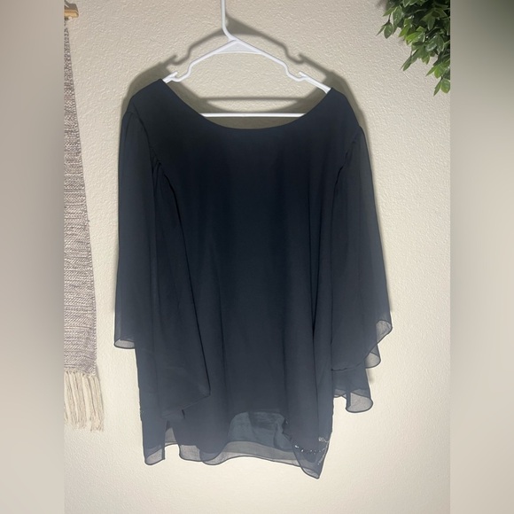 Romans Woman's Blouse Tunic black Beaded Size 22W Plus Open Sleeve - Picture 13 of 13